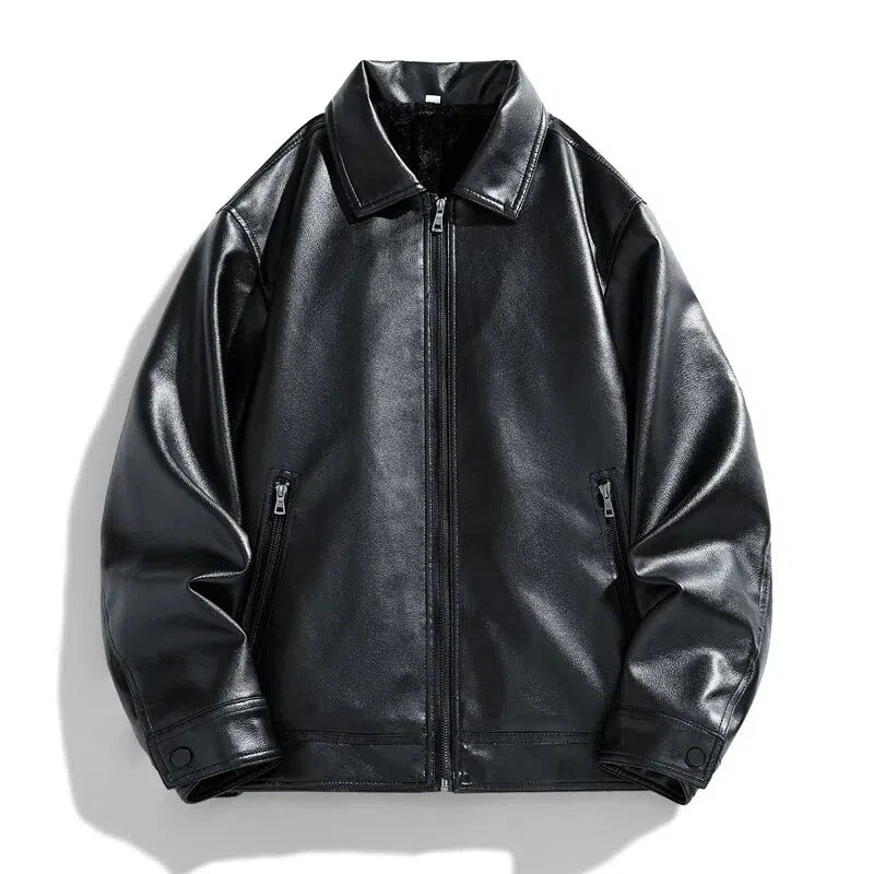 Bronco Vegan Leather Bomber Jacket — Classic Zip-Front Men's 4