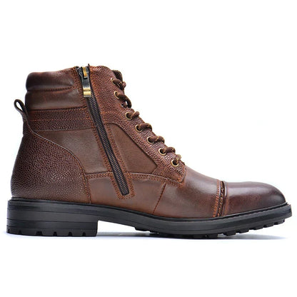 Men's Leather-Look Boots — Side Zip & Lace Detail 2