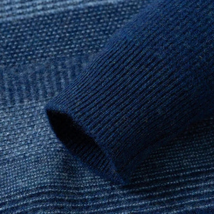 Highland Wool Sweater — 100% Wool Gradient Stripe Pullover 11