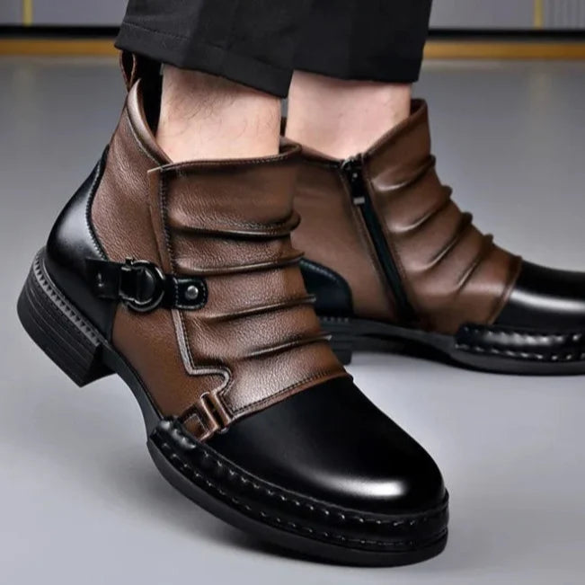 Centaur Leather Ankle Boots – Buckle Strap & Side Zip 8
