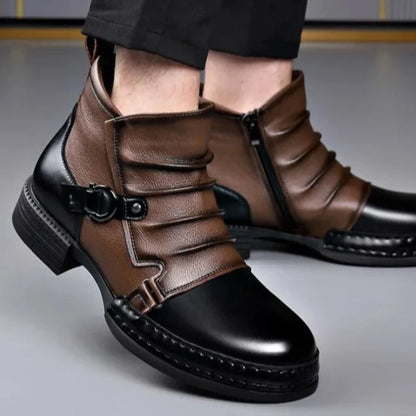 Centaur Leather Ankle Boots – Buckle Strap & Side Zip 8