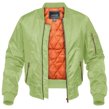 Men's Quilted Bomber Jacket — Zip & Warm Padded Lining 4