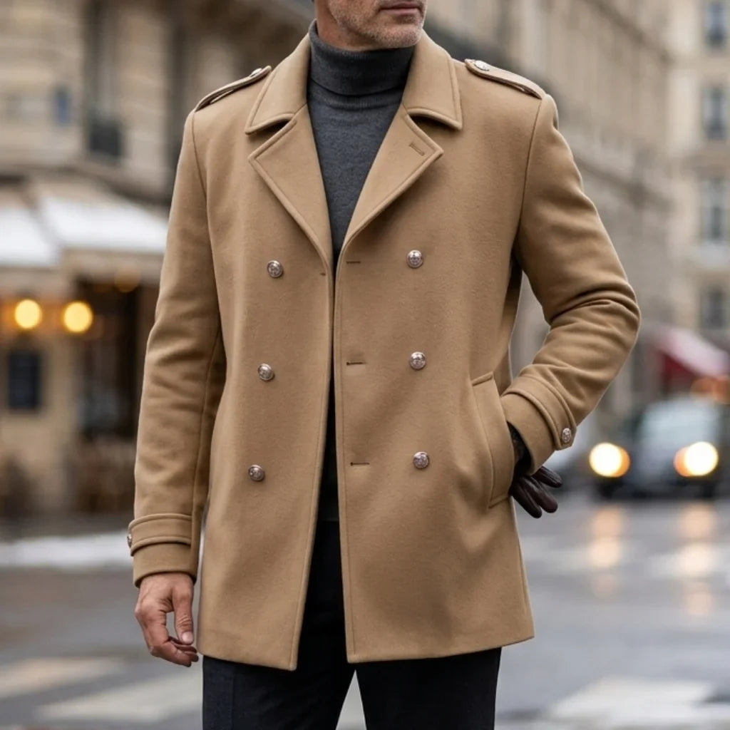 Men's Double Breasted Winter Coat — Windproof & Warm 2