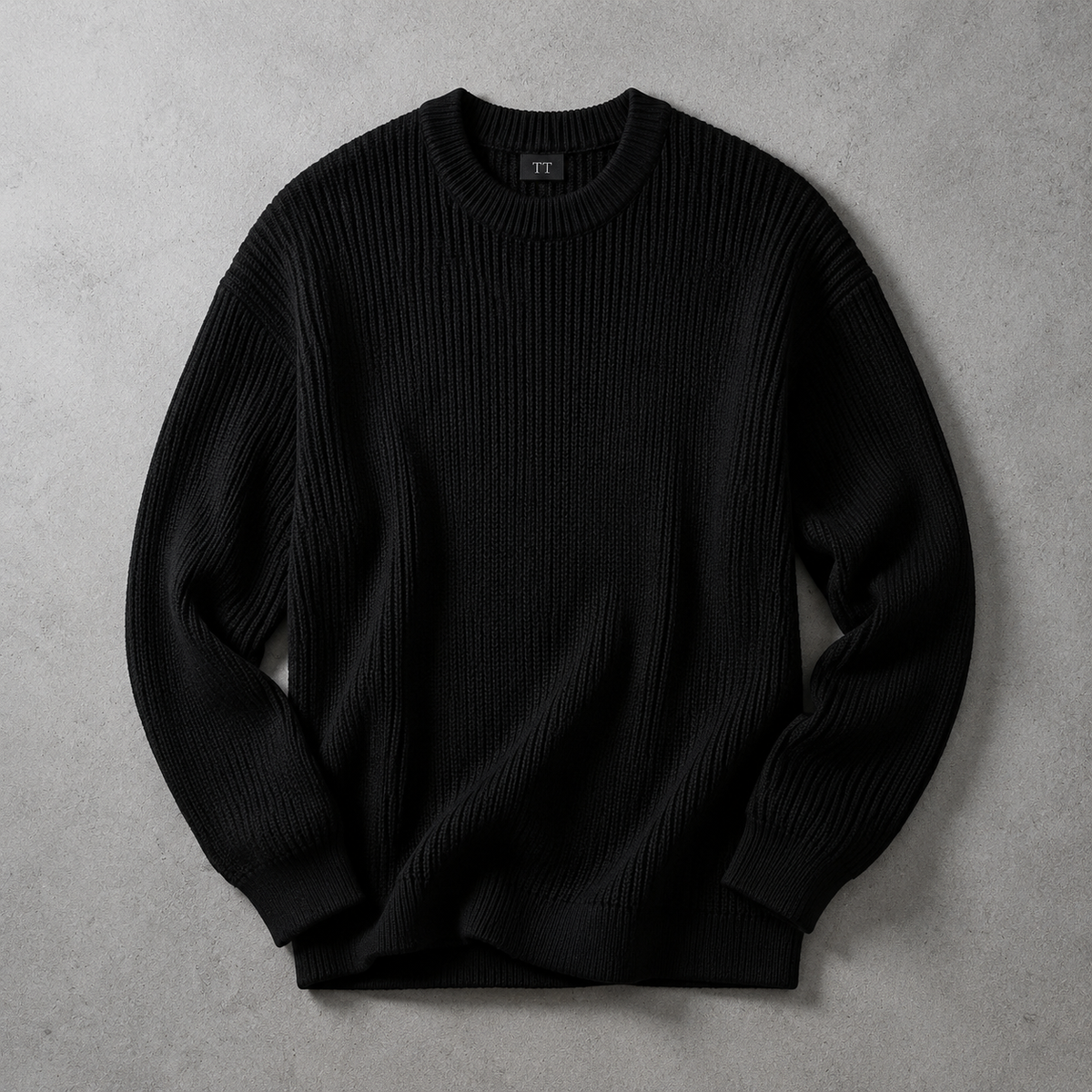 Chunky Ribbed Crew Neck Sweater — Oversized Drop Shoulder Knit 2