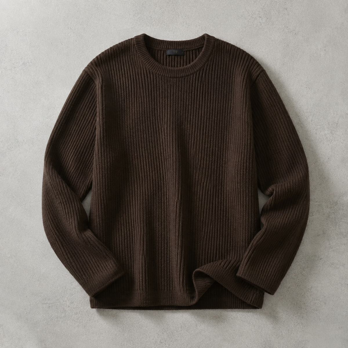 Chunky Ribbed Crew Neck Sweater — Oversized Drop Shoulder Knit 4