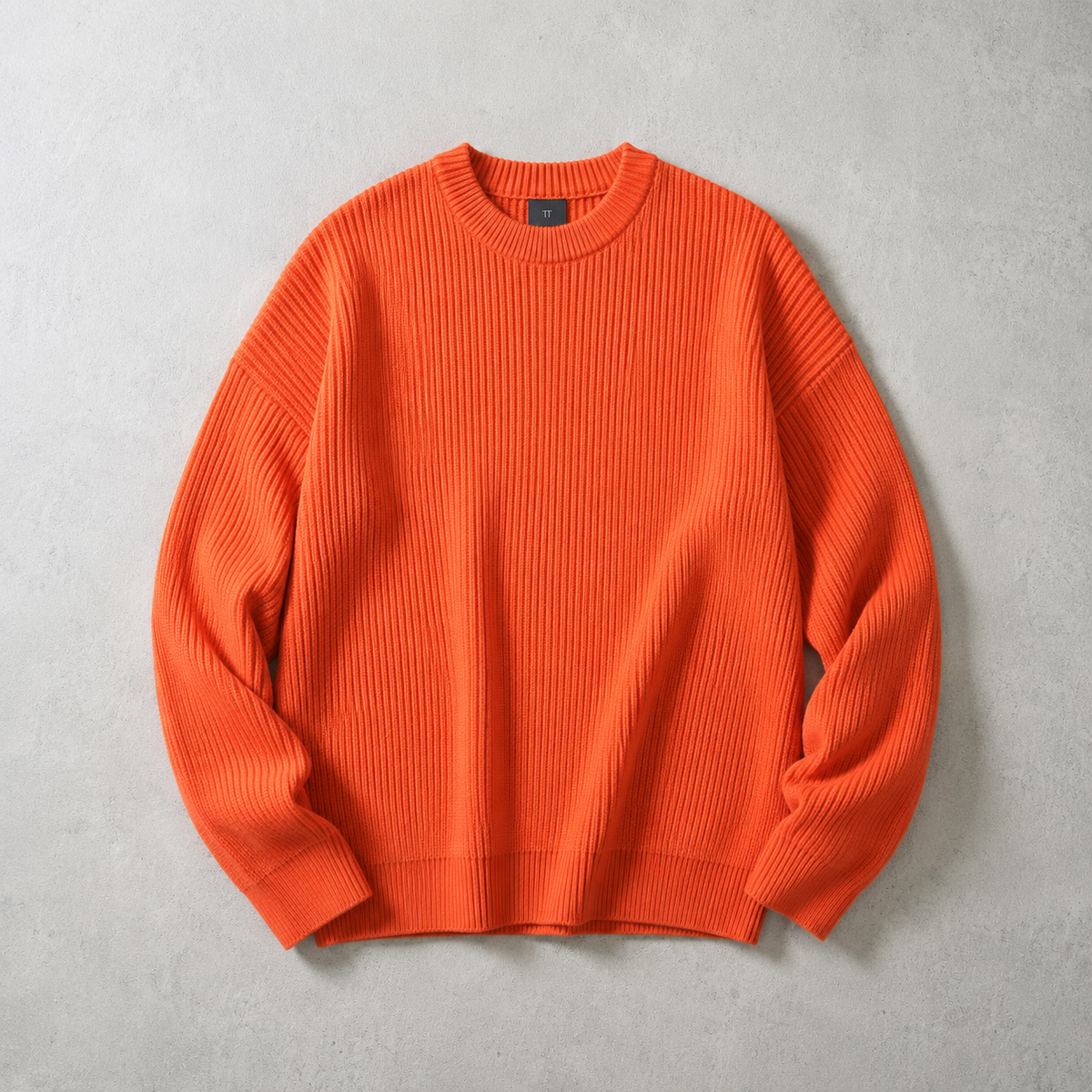 Chunky Ribbed Crew Neck Sweater — Oversized Drop Shoulder Knit 5