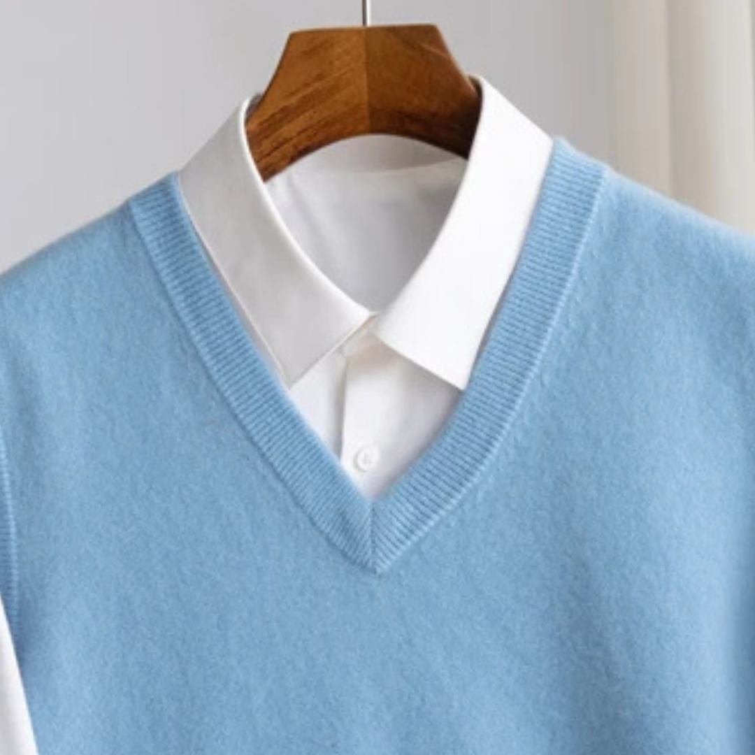 Merino Wool Sweater Vest — Extrafine V-Neck Knit for Men 2