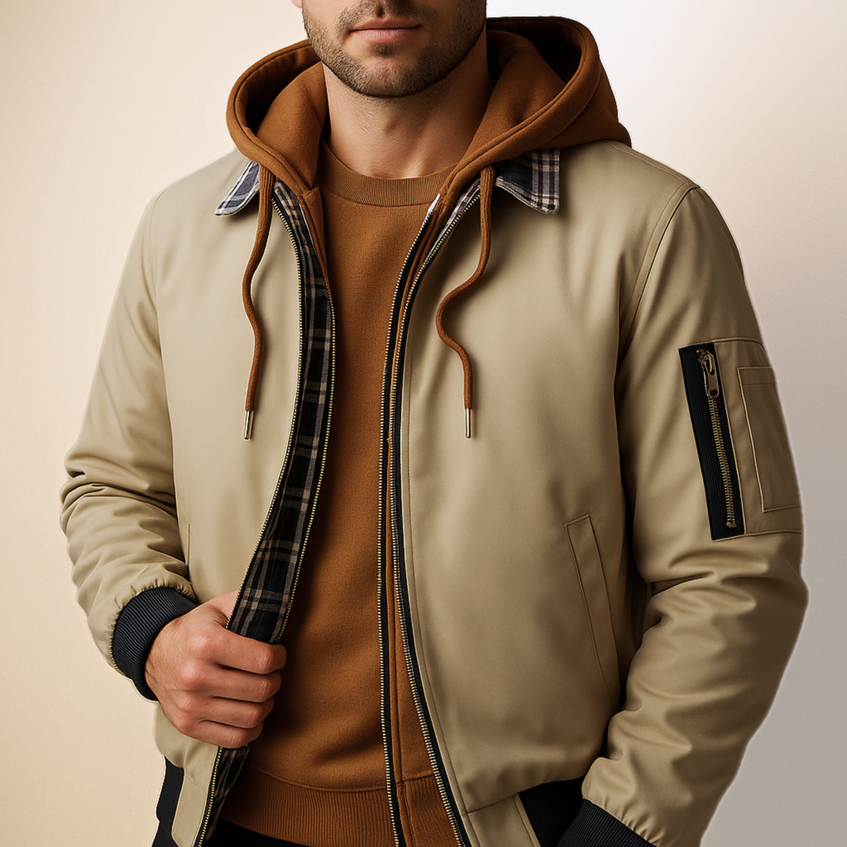 Men's Insulated Winter Shell Jacket – Water-Resistant Hood 4
