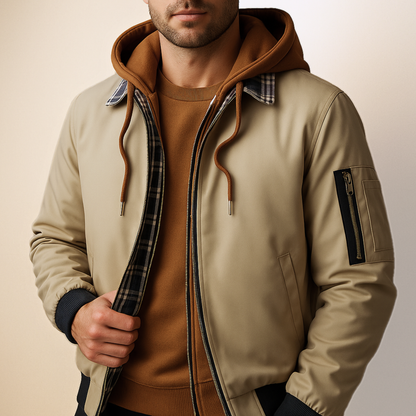 Men's Insulated Winter Shell Jacket – Water-Resistant Hood 4