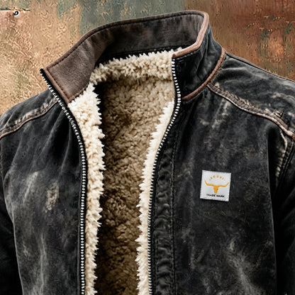 Men's Western Sherpa-Lined Fleece Bomber Jacket — Full-Zip 2
