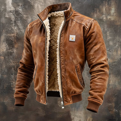 Men's Western Sherpa-Lined Fleece Bomber Jacket — Full-Zip 4
