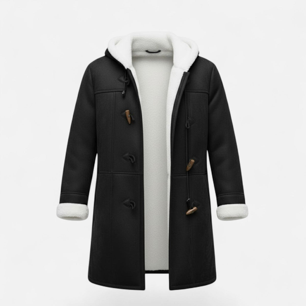 Women's Hooded Button-Front Winter Coat with Pockets 1