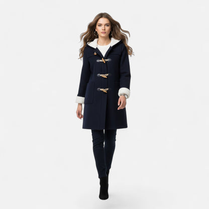 Women's Hooded Button-Front Winter Coat with Pockets 3