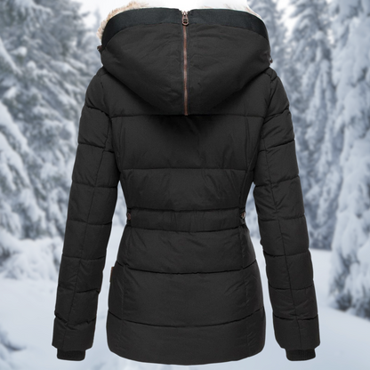 Women's Elegant Winter Jacket — Faux Fur Hood Coat 4