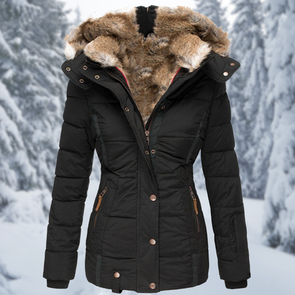 Women's Elegant Winter Jacket — Faux Fur Hood Coat 7