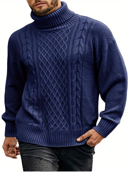 Ambrose Cable-Knit Turtleneck Sweater — Classic Cozy Fit 11