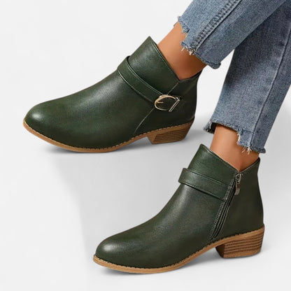 Women's Pointed-Toe Buckle Ankle Boot — Sleek Style 4