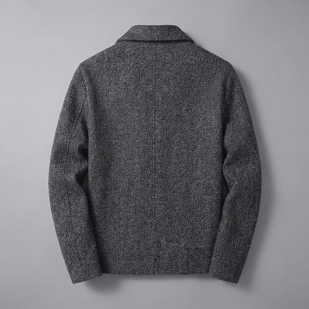 Knit Wool Full-Zip Jacket — Relaxed Fit Turn-Down Collar 7