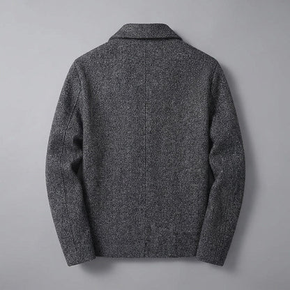 Knit Wool Full-Zip Jacket — Relaxed Fit Turn-Down Collar 7