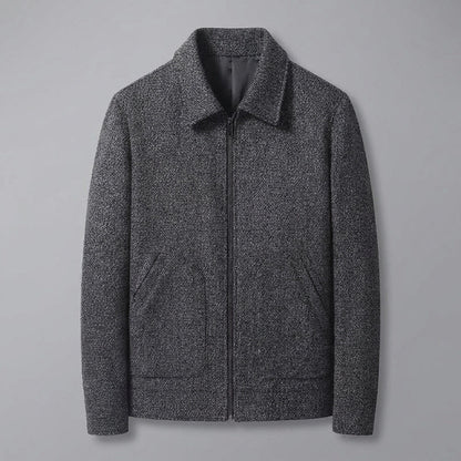 Knit Wool Full-Zip Jacket — Relaxed Fit Turn-Down Collar 6
