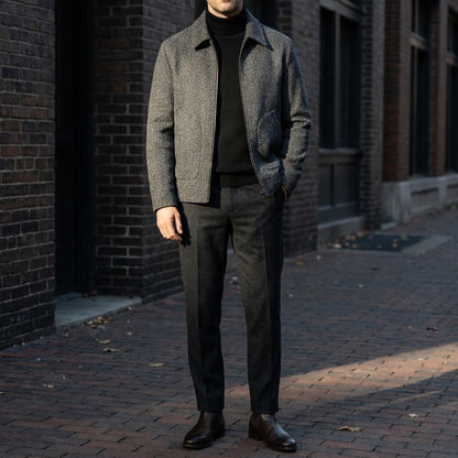 Knit Wool Full-Zip Jacket — Relaxed Fit Turn-Down Collar 10