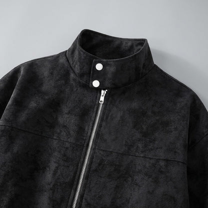 Arizona Suede Jacket — Retro Vintage Zip-Up Stand Collar 6