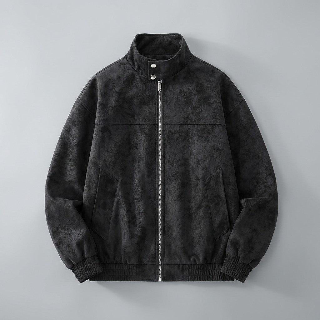 Arizona Suede Jacket — Retro Vintage Zip-Up Stand Collar 5