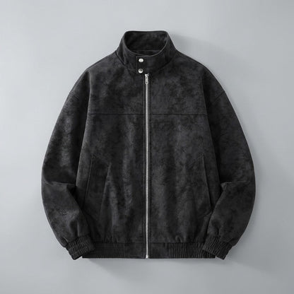 Arizona Suede Jacket — Retro Vintage Zip-Up Stand Collar 5