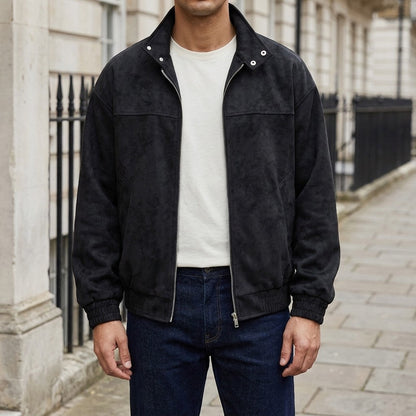 Arizona Suede Jacket — Retro Vintage Zip-Up Stand Collar 7