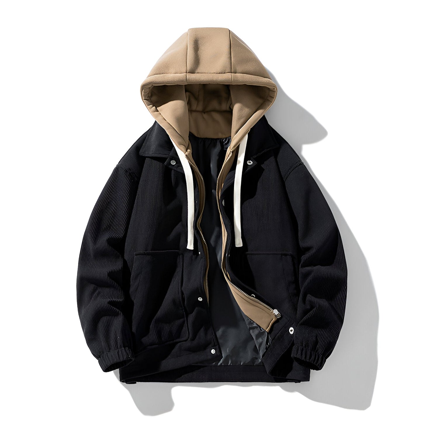 Timber Corduroy Jacket — Hooded Zip-Up with Patch Pockets 3