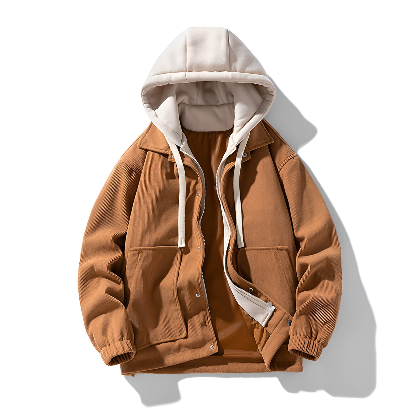 Timber Corduroy Jacket — Hooded Zip-Up with Patch Pockets 2