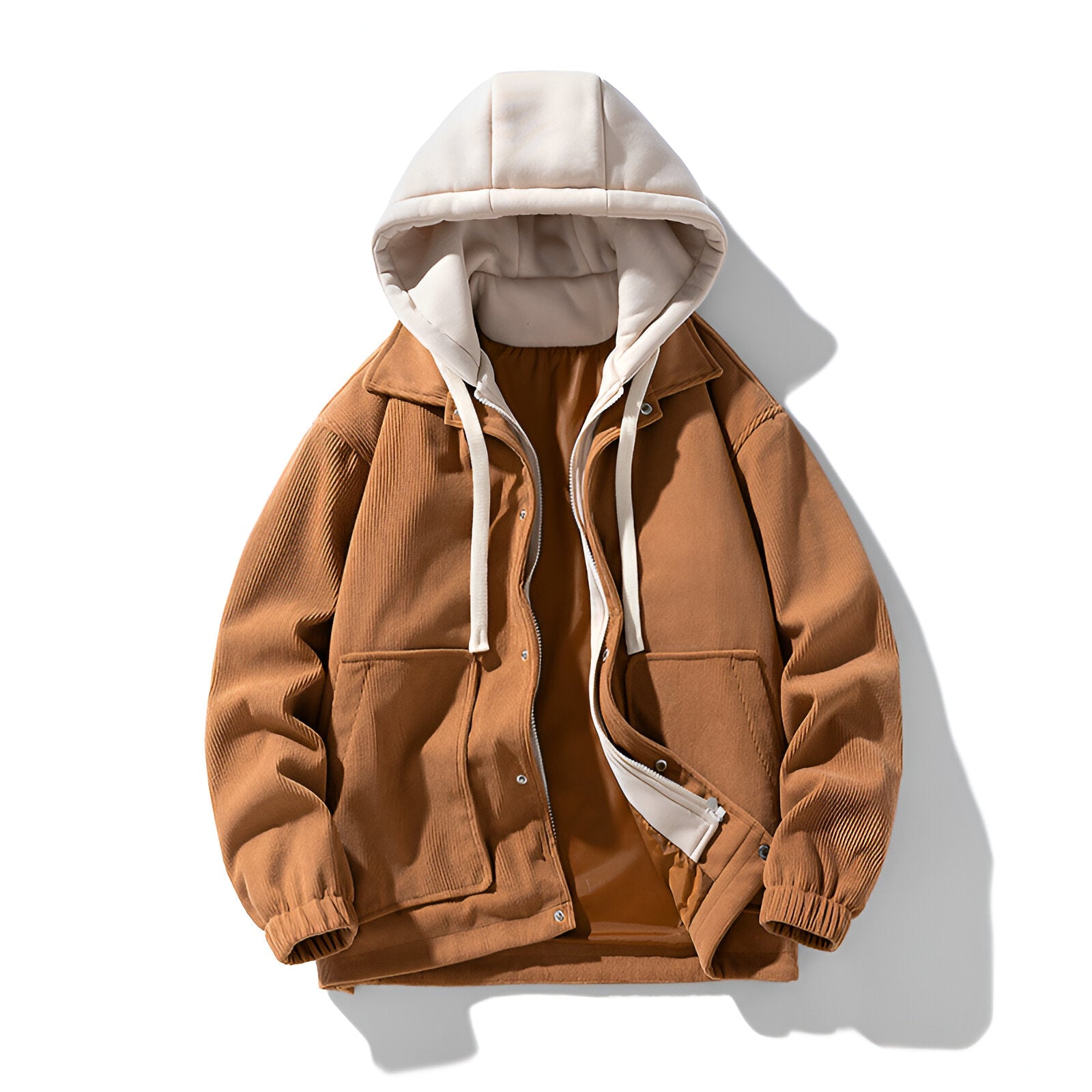 Timber Corduroy Jacket — Hooded Zip-Up with Patch Pockets 2