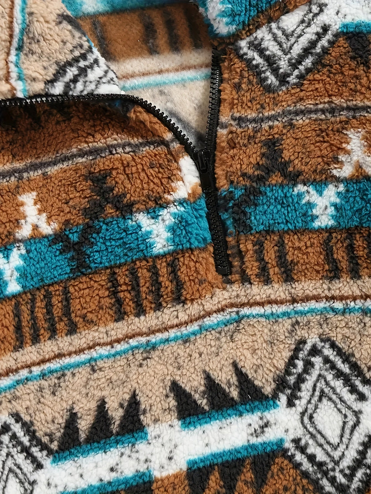 Heritage Half-Zip Pullover — Cozy Geometric Knit with Pocket 4