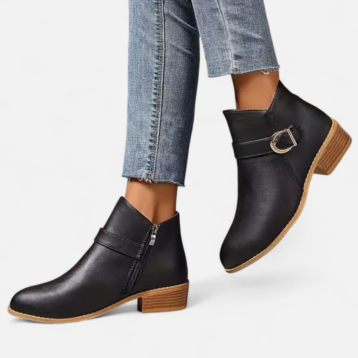 Women's Pointed-Toe Buckle Ankle Boot — Sleek Style 6