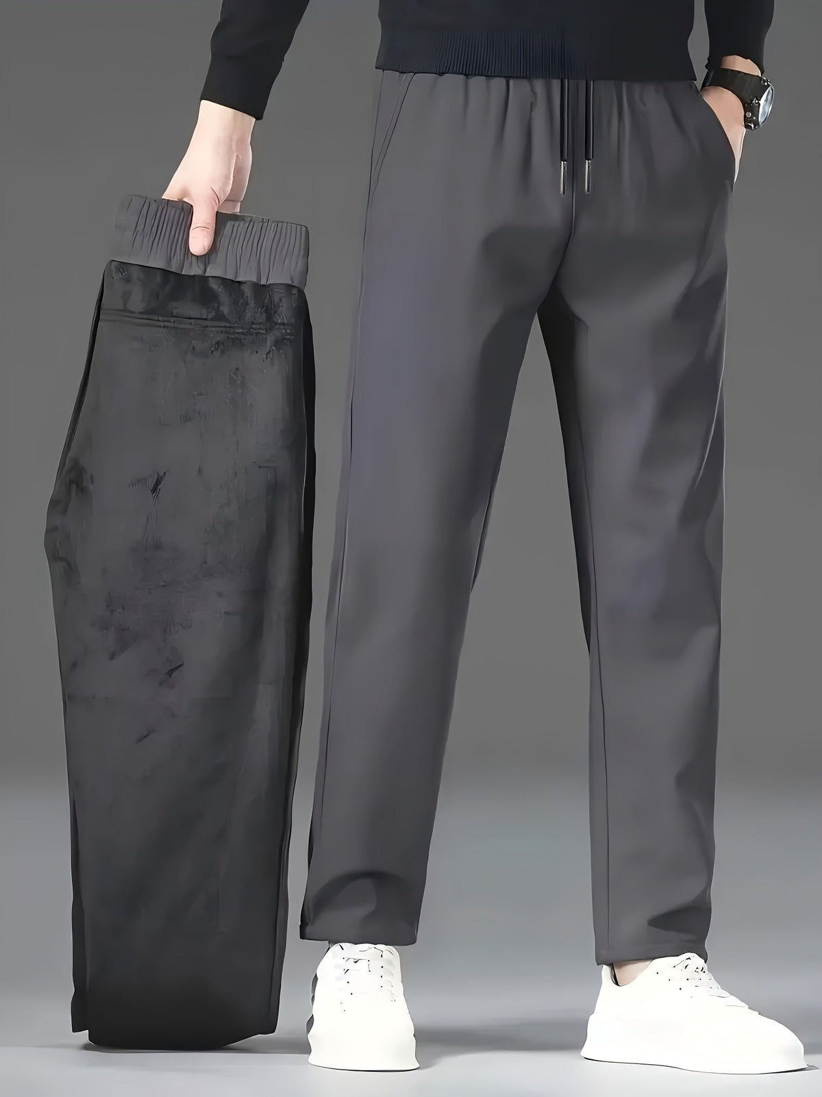 Men's Fleece-Lined Water-Repellent Trousers — Regular Fit 10