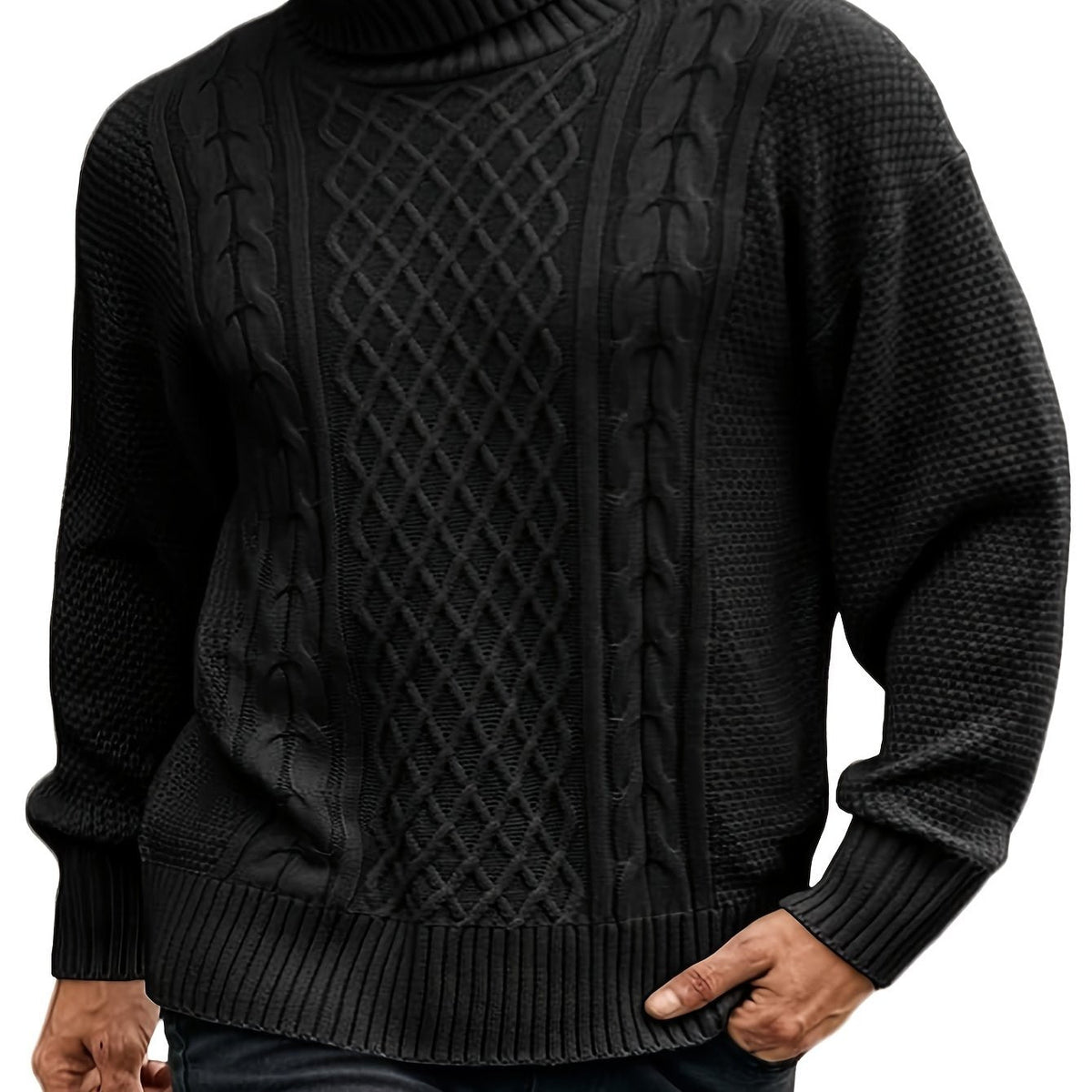 Ambrose Cable-Knit Turtleneck Sweater — Classic Cozy Fit 7