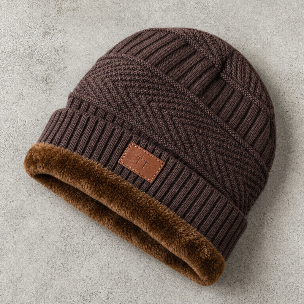 Ribbed Fleece-Cuff Beanie — Soft Stretch Knit Winter Hat 2