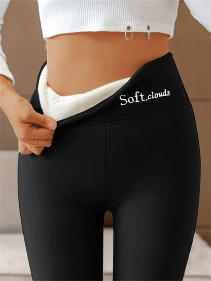 Women's Fleece-Lined High Waist Leggings — Thermal Winter 4