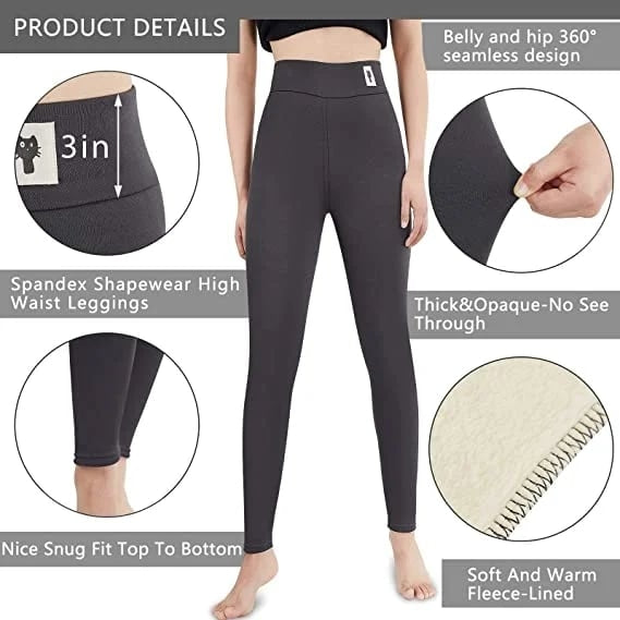 Women's Fleece-Lined High Waist Leggings — Thermal Winter 9