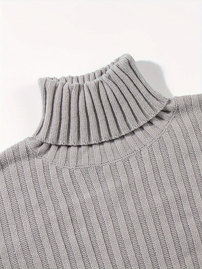 Ribbed Pullover Sweater — Relaxed High-Neck Comfort Knit 5