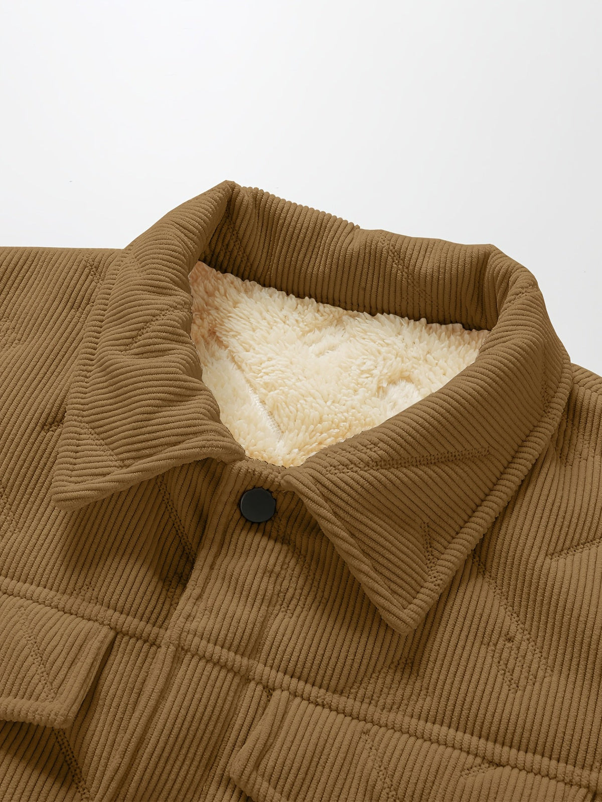 Warm-Lined Trucker Jacket — Snap Button Classic Fit Coat 4