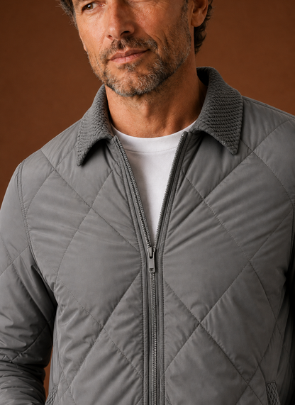 Men's Quilted Bomber Jacket — Zip-Up Casual Outerwear 4