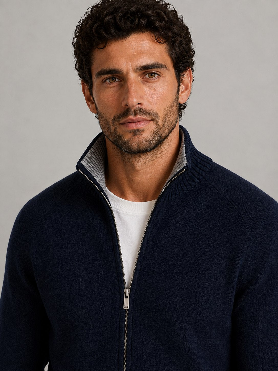 Hover Brothers - Men's - Merino Wool Full-Zip Cardigan
