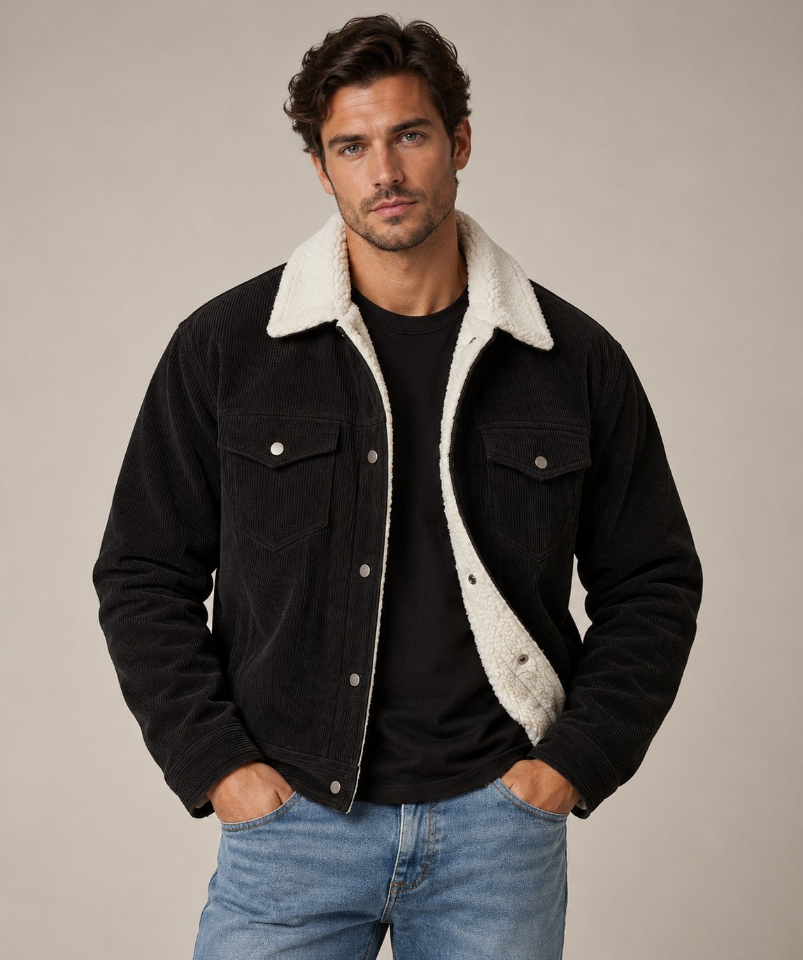 Hudson Corduroy Jacket with Fleece Interior — Classic Fit