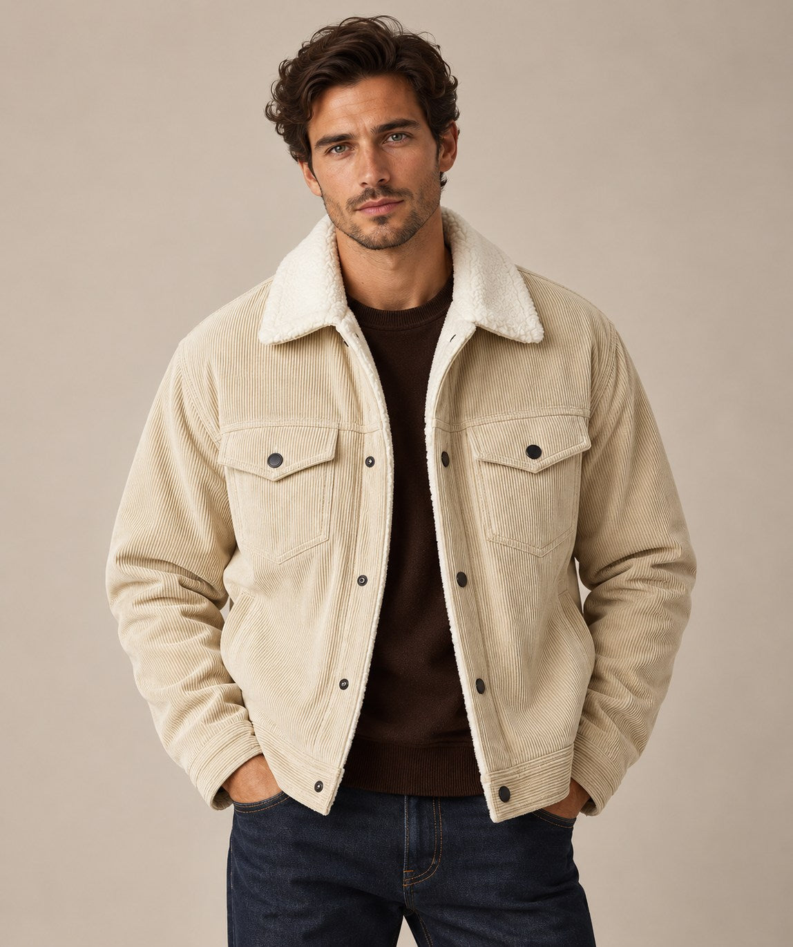 Hudson Corduroy Jacket with Fleece Interior — Classic Fit