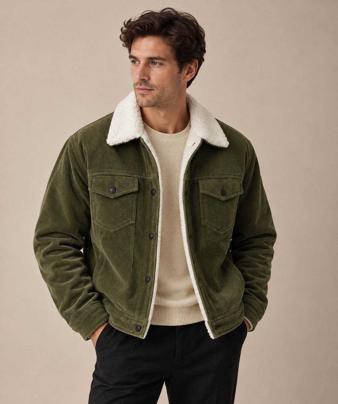 Hudson Corduroy Jacket with Fleece Interior — Classic Fit