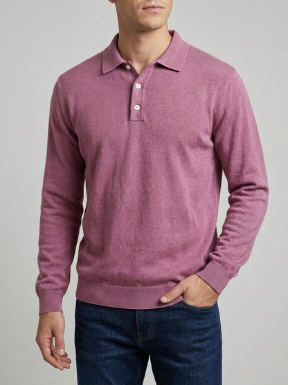 Men's Wool Blend Long Sleeve Polo – Warm Layering Shirt 6