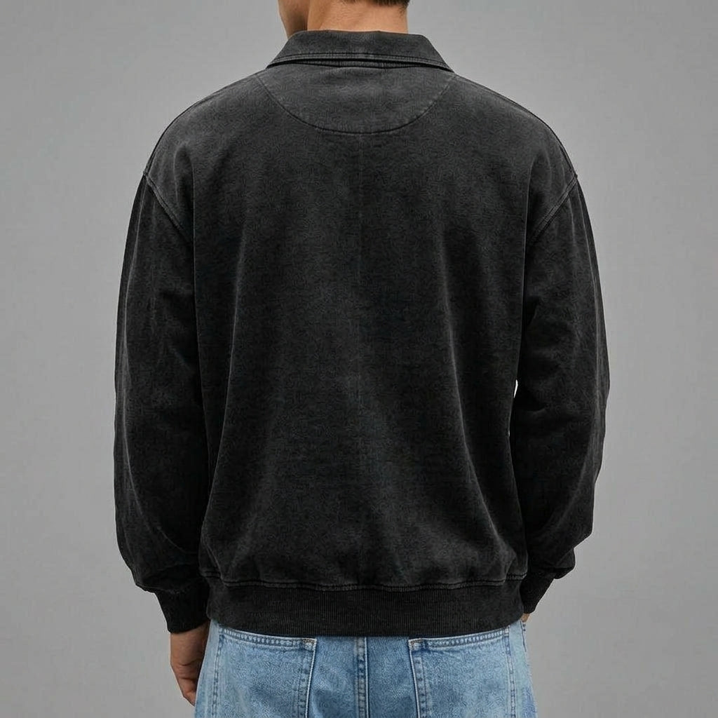 Men's Wool Blend Long Sleeve Polo – Warm Layering Shirt 2