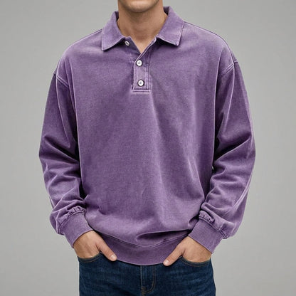 Men's Wool Blend Long Sleeve Polo – Warm Layering Shirt 7