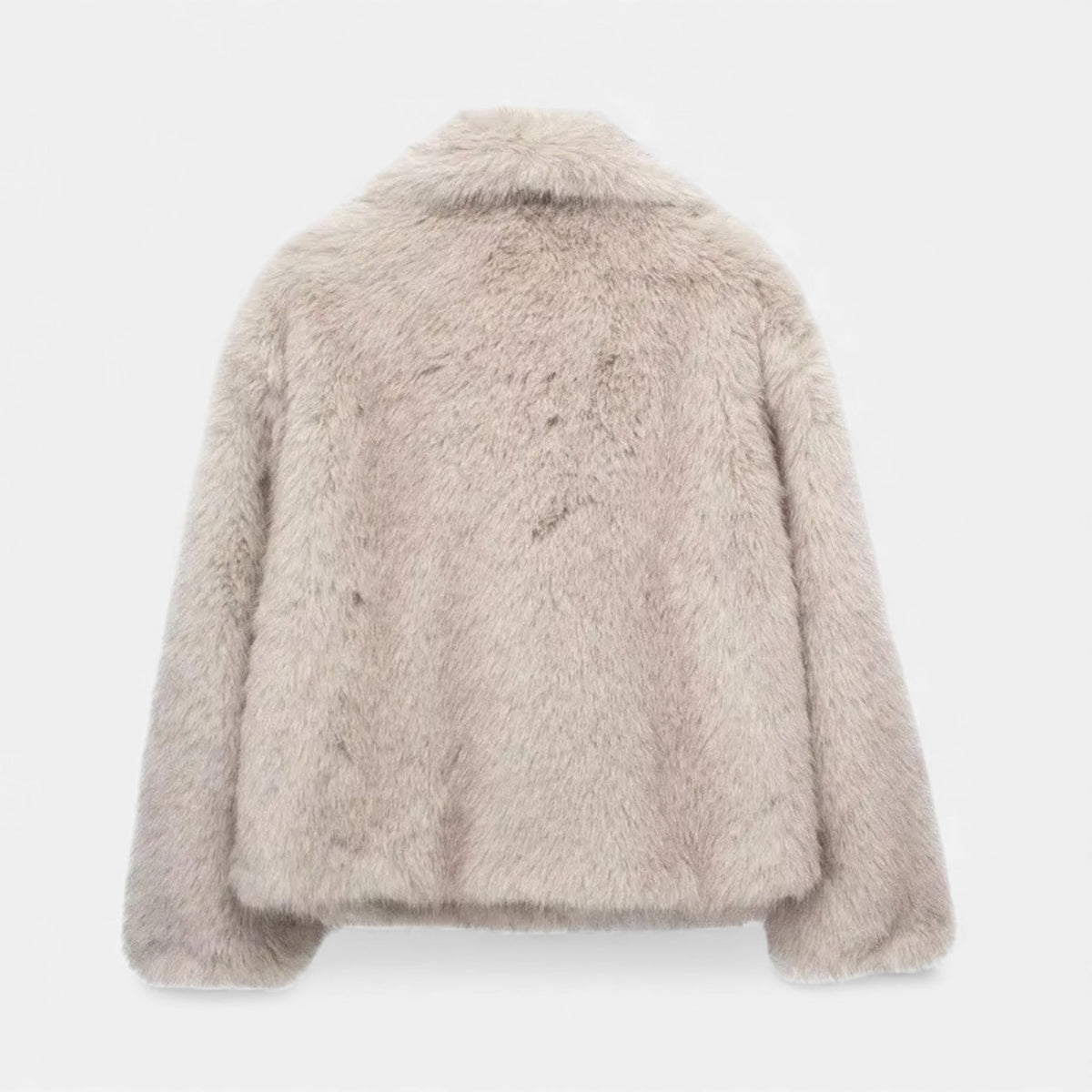 Women's Faux Fur Lapel Short Coat — Snap Button Jacket 10
